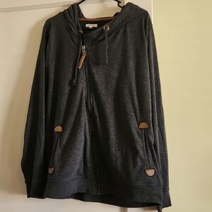 Charcoal gray zip up hoodie